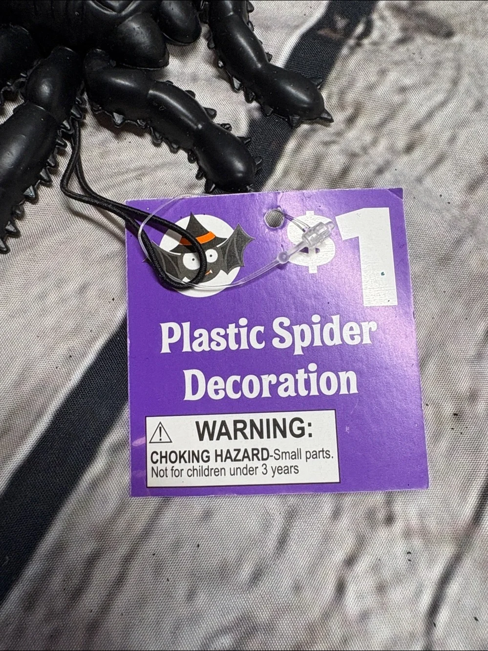 Halloween Black Spider Party Decorations - Pack of 4